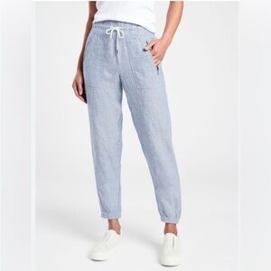 ATHLETA Cabo Linen Joggers Chambray Blue Size 4P